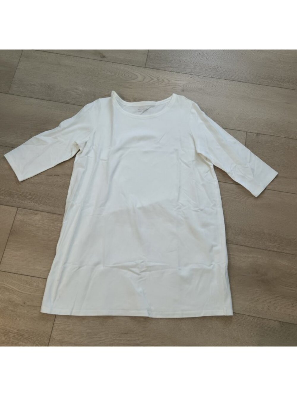 Eileen Fisher White Organic Cotton Tunic Tee Shirt Dress Womens Large